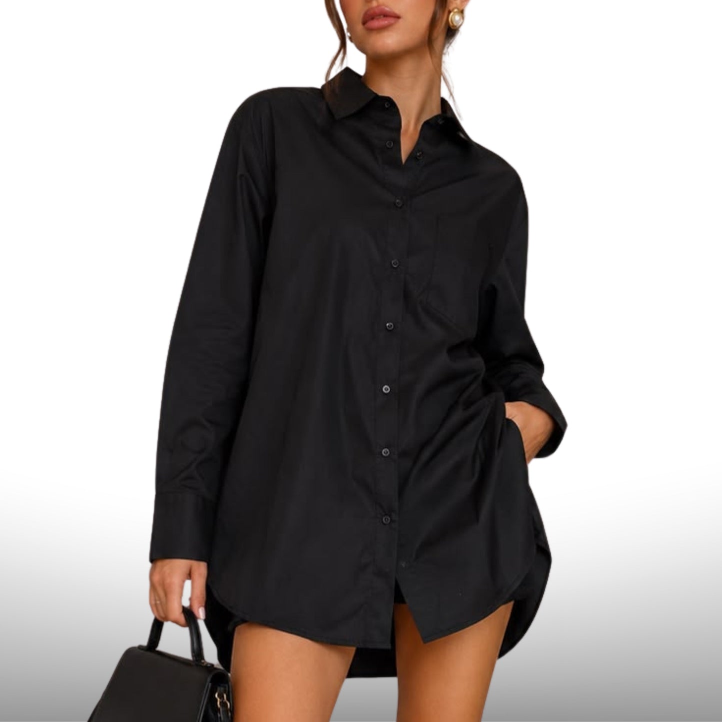 City Sleek Oversized Shirt Dress