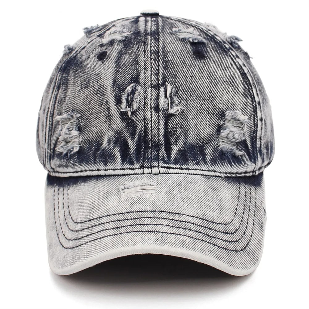 Unisex Vintage Ripped Denim Cap