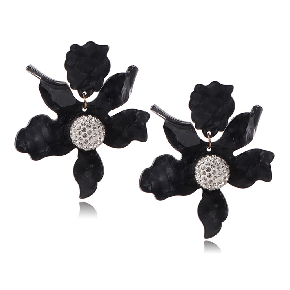 Women'S Exaggerated Fashion White Flower Acrylic Pearl Earrings Material: Acrylic Modeling: Flowers KMT103834077