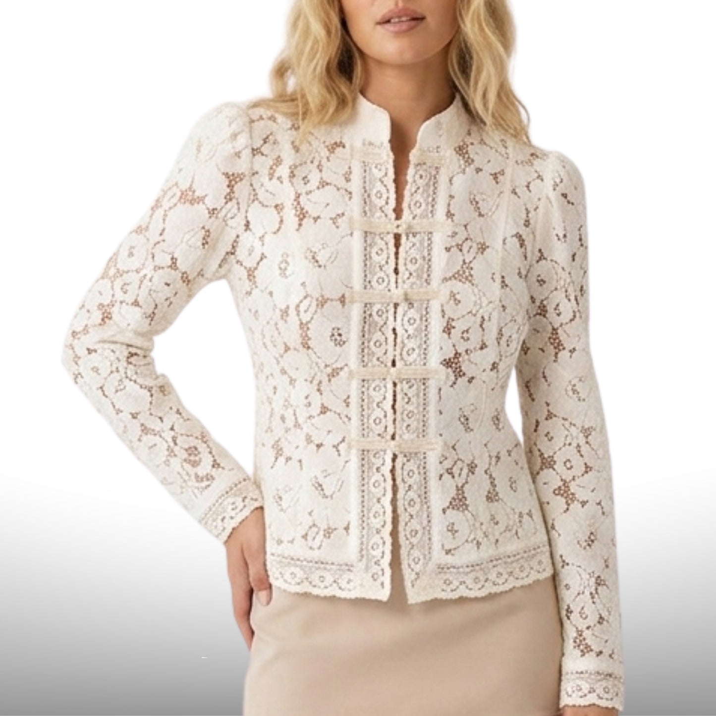 The Lace Shirt - Beige