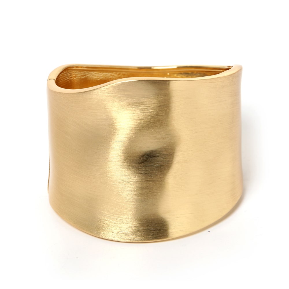 Women's Simple Exaggerated Wide Brim Minimalist Spring Buckle Bracelet Material: Leather, Rhinestones, Boutique Hardware KMT1036011D4
