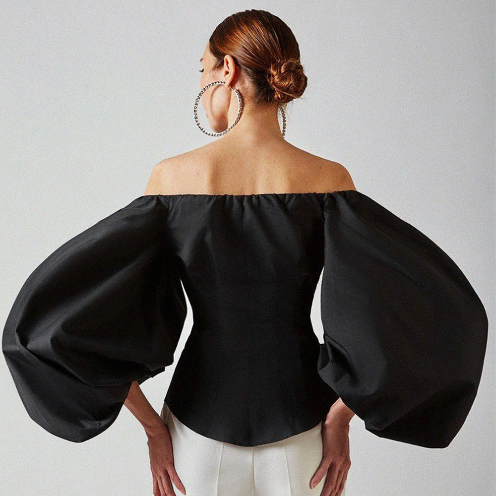 Lantern Sleeve Top Main Fabric Composition: Cotton KMT10383B54A