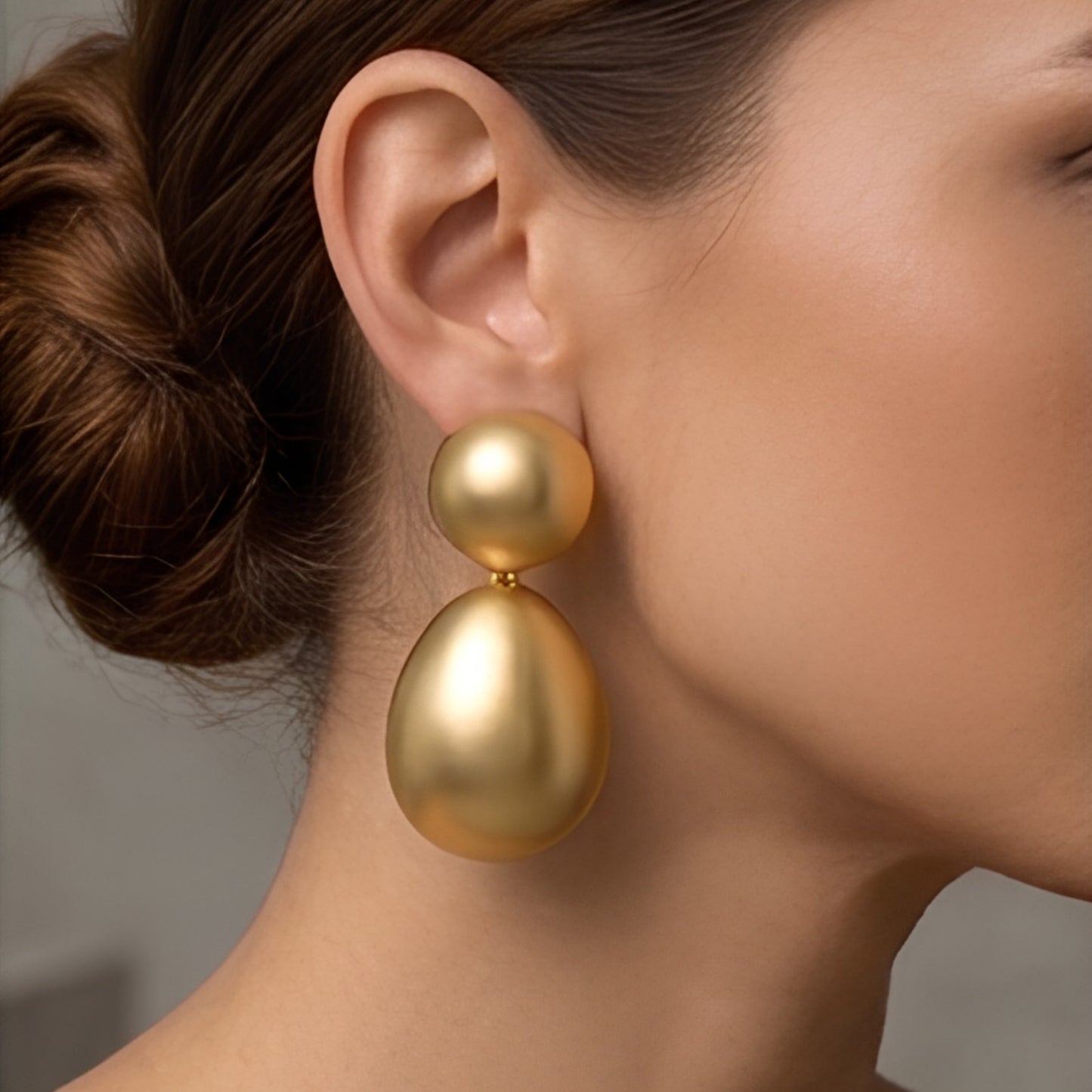 Aurum Double Dome Teardrop Earrings