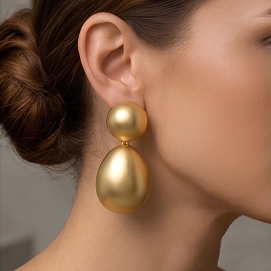 Aurum Double Dome Teardrop Earrings