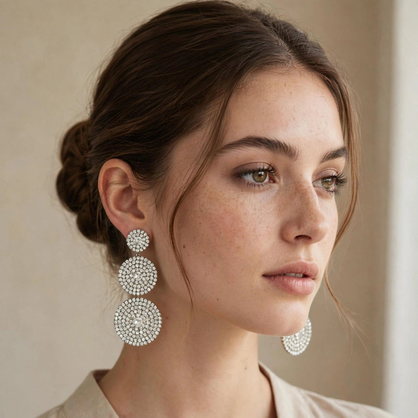 Lumière Triple Tier Crystal Drop Earrings