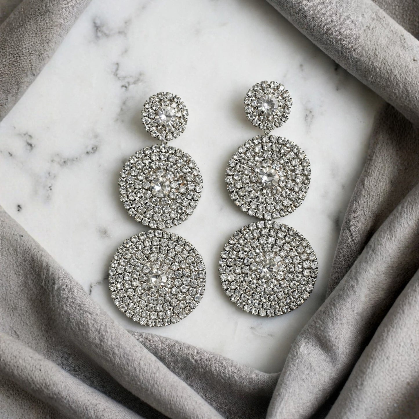 Lumière Triple Tier Crystal Drop Earrings