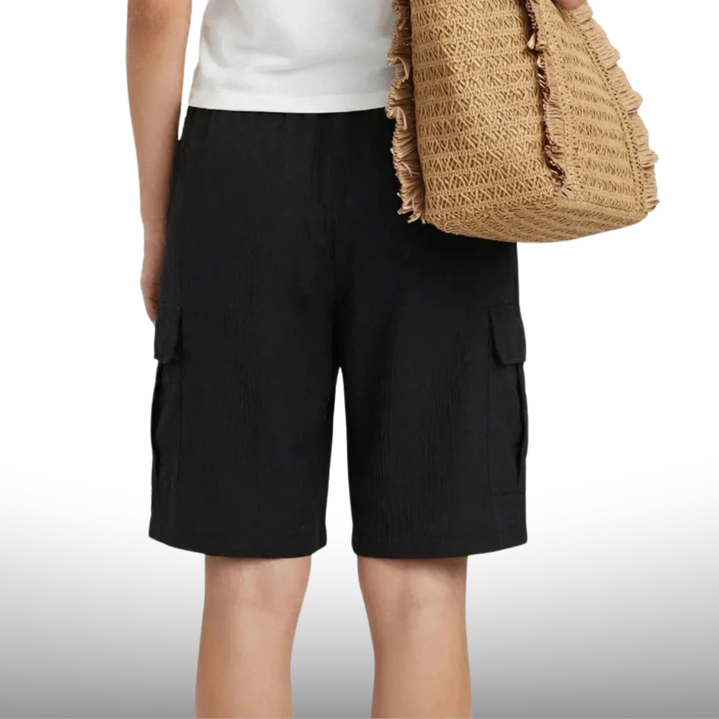 Casual Cargo Bermuda Shorts with Flap Pockets