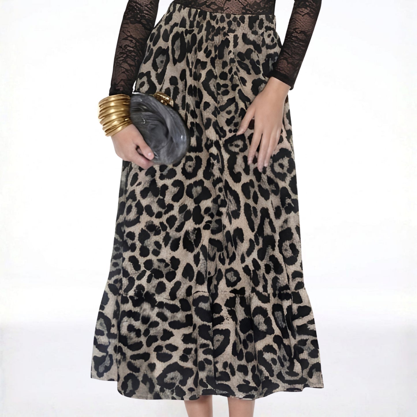 Leopard Ruffle Skirt