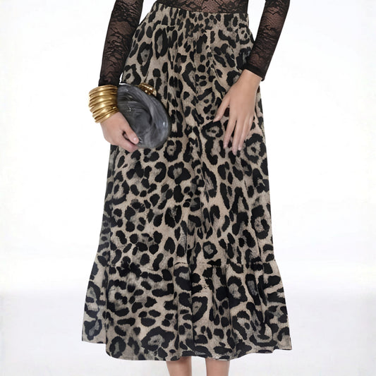 Leopard Ruffle Skirt