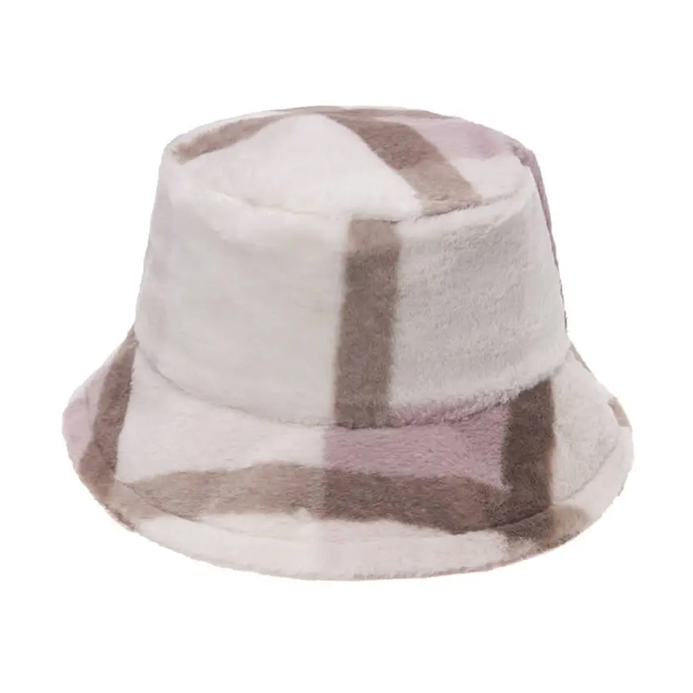 Fashion Checked Plush Bucket Hat