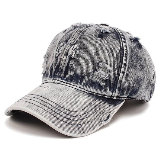 Unisex Vintage Ripped Denim Cap