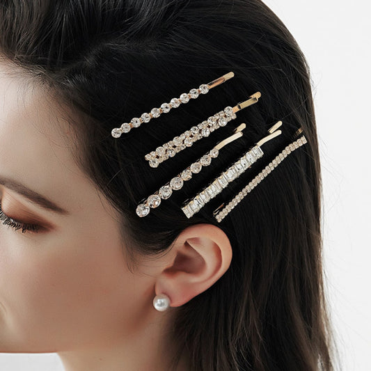 Fashion Headdress Geometric Rhinestone Hairpin Daily Hair Clip Bobby Pins 5pcs/Set  Material: Metal Style: Fashion OL Hairpin Classification: Clip Series: Daily Hairpin KMT10383546E