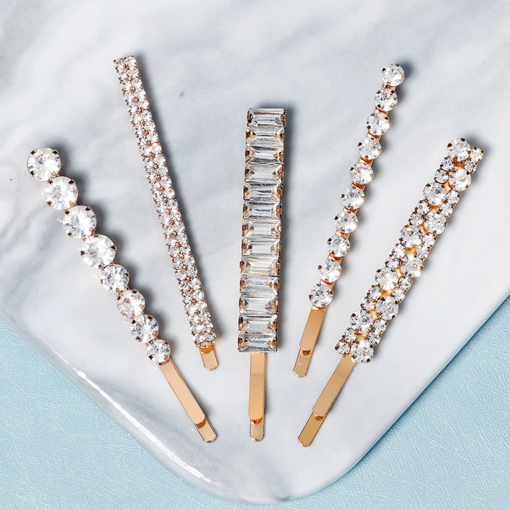 Fashion Headdress Geometric Rhinestone Hairpin Daily Hair Clip Bobby Pins 5pcs/Set  Material: Metal Style: Fashion OL Hairpin Classification: Clip Series: Daily Hairpin KMT10383546E