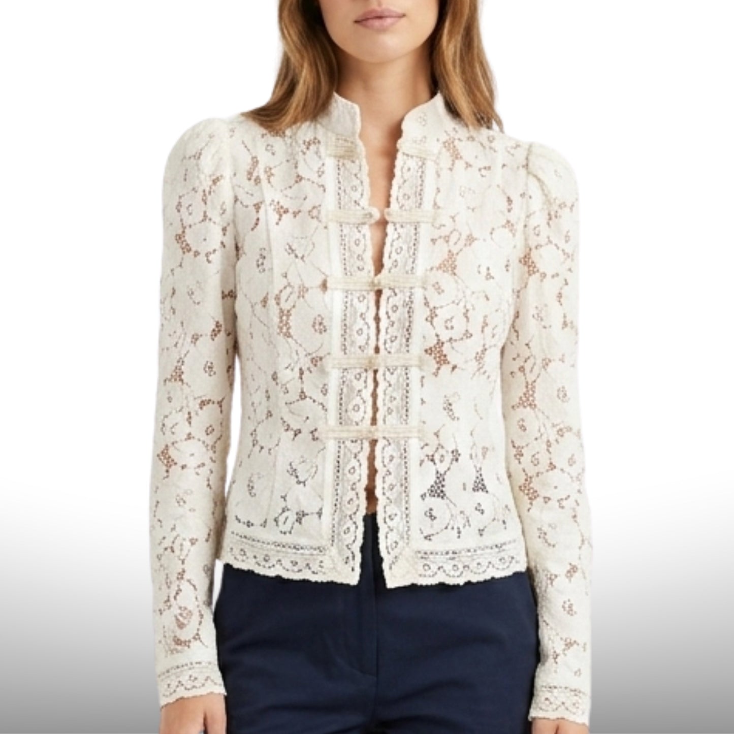 The Lace Shirt - Beige
