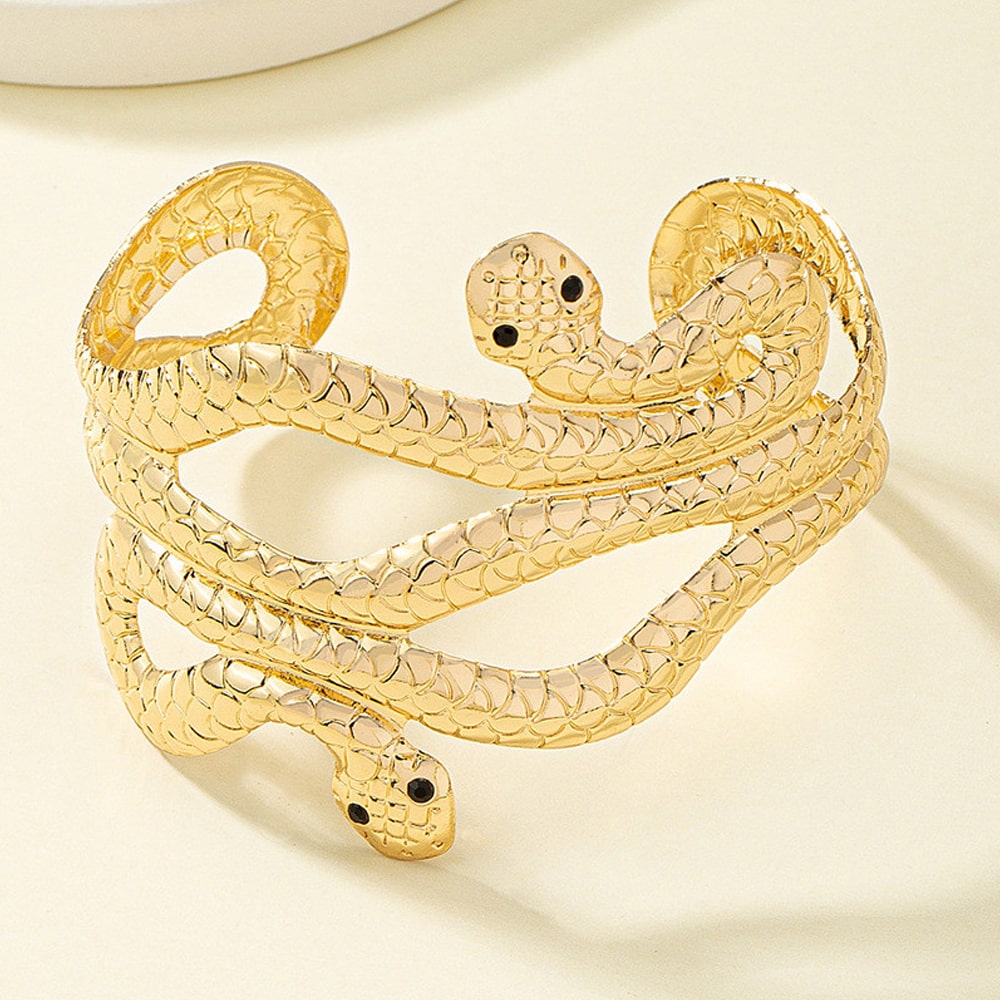 Women's Fashion Ethnic Style Exaggerated Snake-Shaped Multi-Layer Opening Wide Bracelet Material: Alloy Style: Vintage KMT103602079