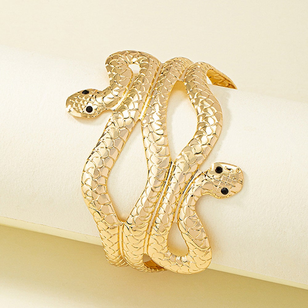 Women's Fashion Ethnic Style Exaggerated Snake-Shaped Multi-Layer Opening Wide Bracelet Material: Alloy Style: Vintage KMT103602079