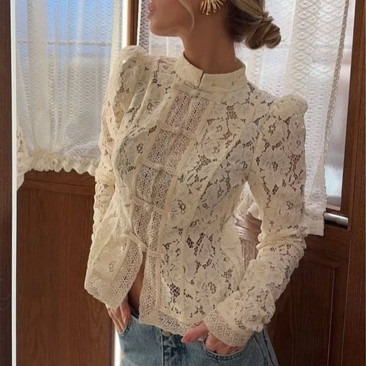 The Lace Shirt - Beige