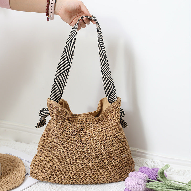 Women Fashion Woven Shoulder Bag  Material: Straw KMT10383B912E